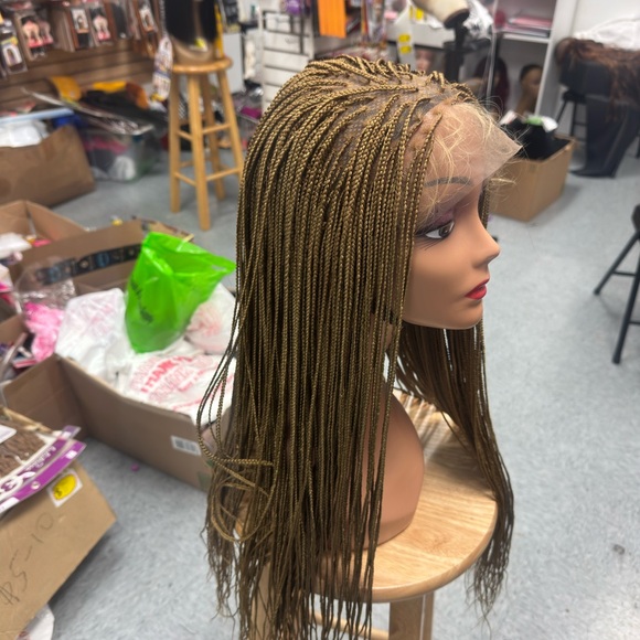 Stylish Braided Wig - Golden Brown